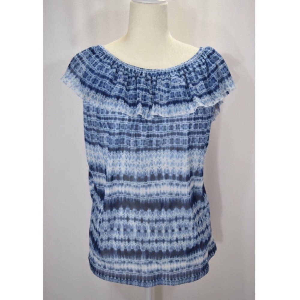 NWT Chaps Off Shoulder Ruffle Tank Top - Picture 3 of 8